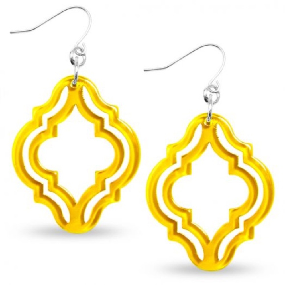 Imperial Lattice Earrings- Yellow